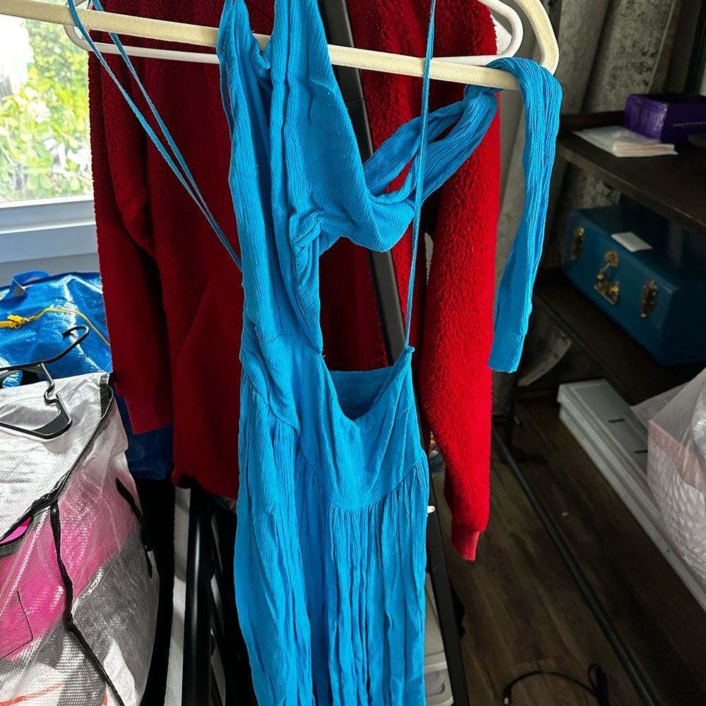 Free People Bright Blue Strappy Dress